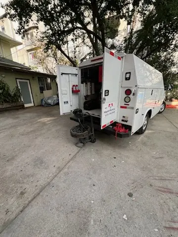 Magnet Plumbing service vehicle on-site for Slab Leak Repair in Piedmont Heights
